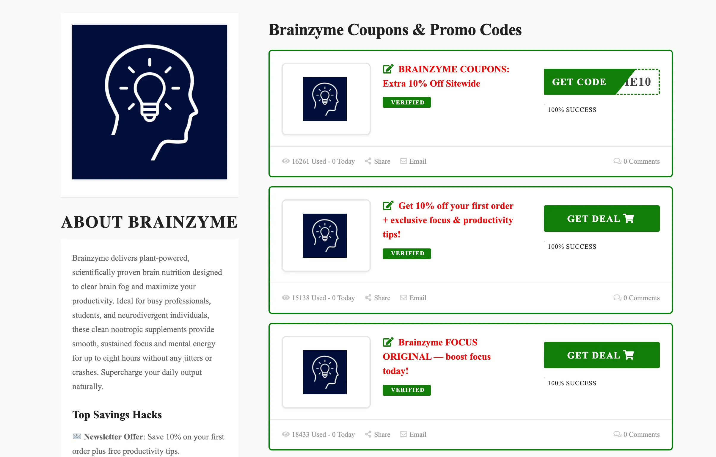 Coupon aggregators often inflate the value of standard discount codes to drive clicks.