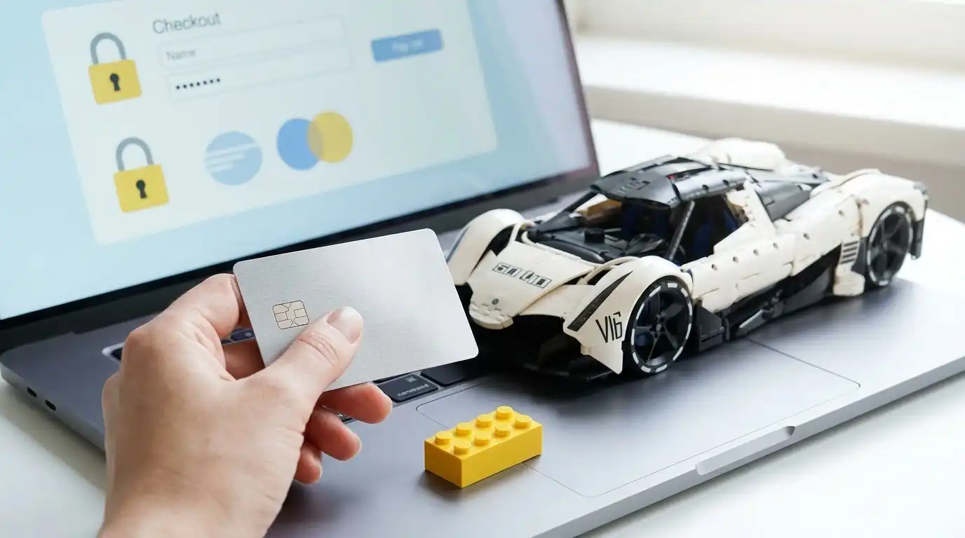 Bav Brick checkout page showing accepted payment methods including PayPal and credit card