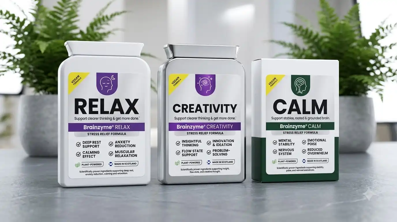 Three Brainzyme packs side by side, which Brainzyme is best for ADHD