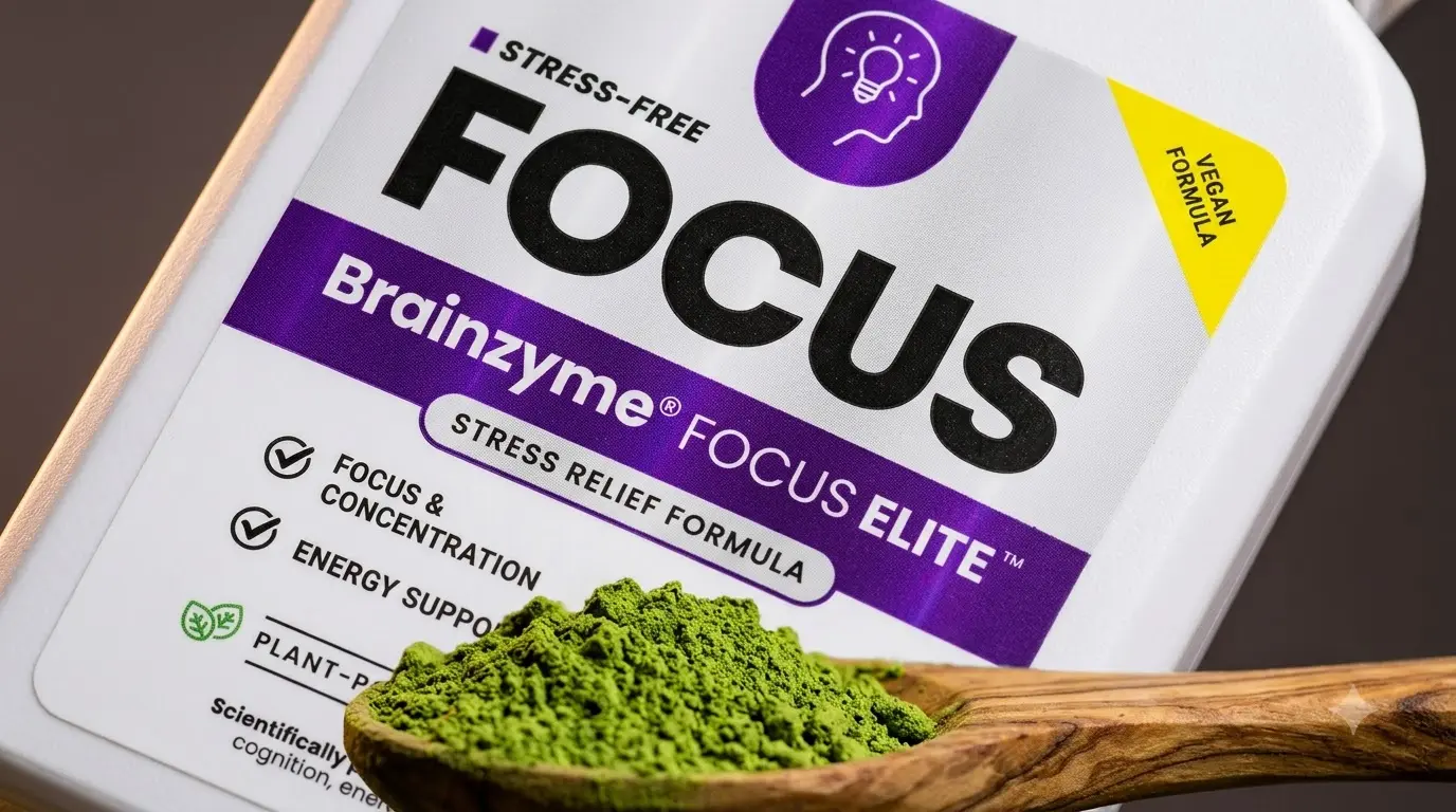 close-up of Brainzyme capsule ingredient label showing active ingredients