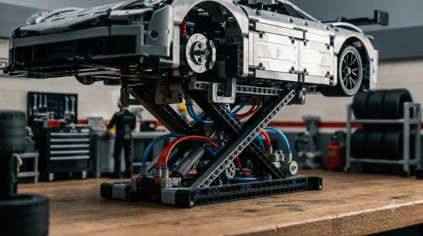 BAV BRICK Mercedes AMG GT3 pneumatic pit-stop lifting system raising the model