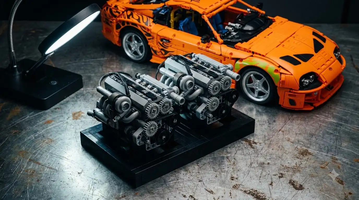 BAV Brick Toyota Supra A80 two 2JZ engine assemblies and display stand