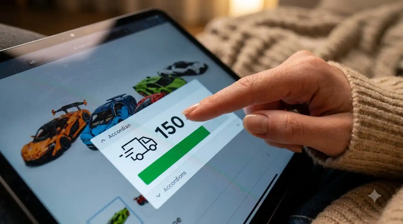 Product page FAQ tab showing a 150 dollar free shipping threshold