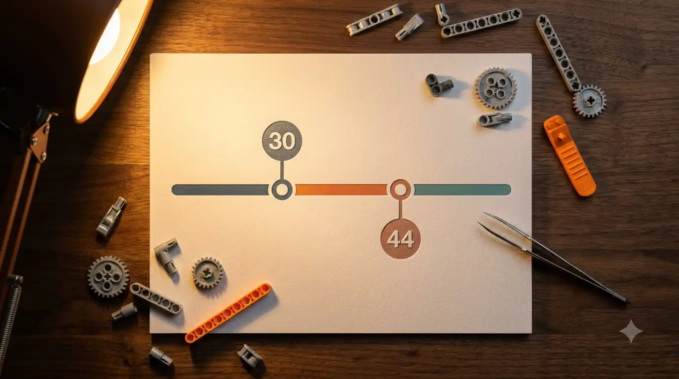 timeline comparing day 30 and day 44 return deadlines for one order