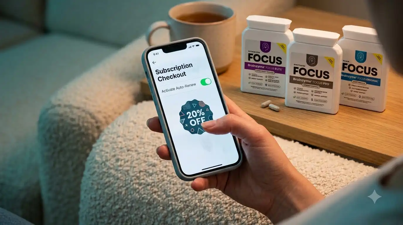 Brainzyme subscribe and save discount pricing page for Focus Pro