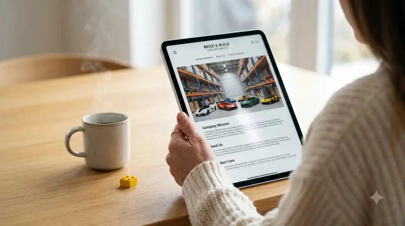 BAV Brick official website About Us page describing the company's mission and who makes BAV Brick