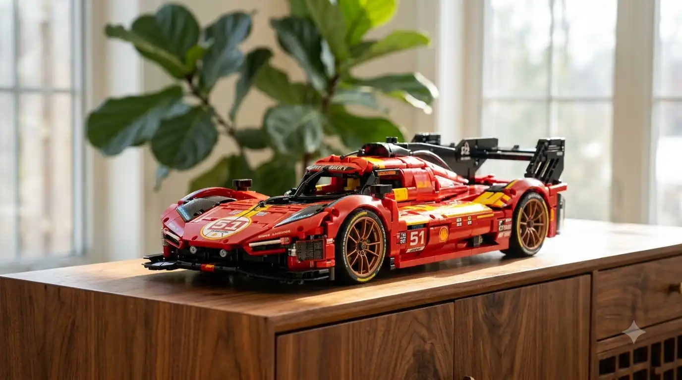 finished BAV Brick supercar model showing applied decal detailing
