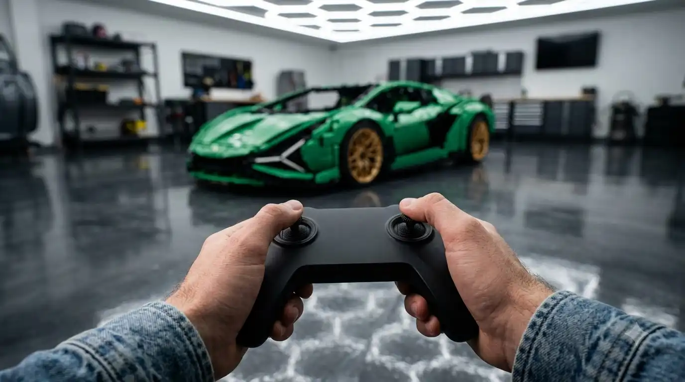 remote control unit included with the BAV Brick Aston Martin Valour RC edition