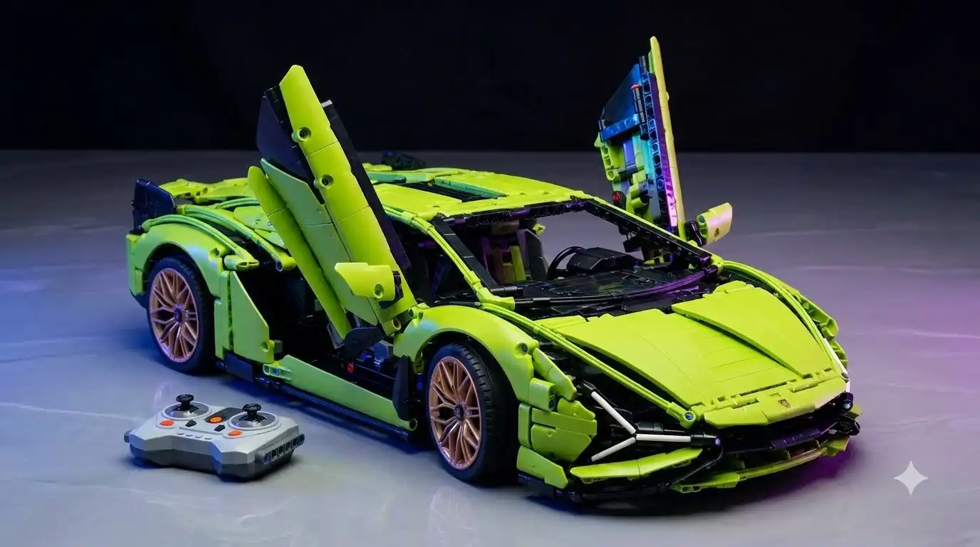 BAV Brick Lamborghini Sian 1:10 remote control model with scissor doors open