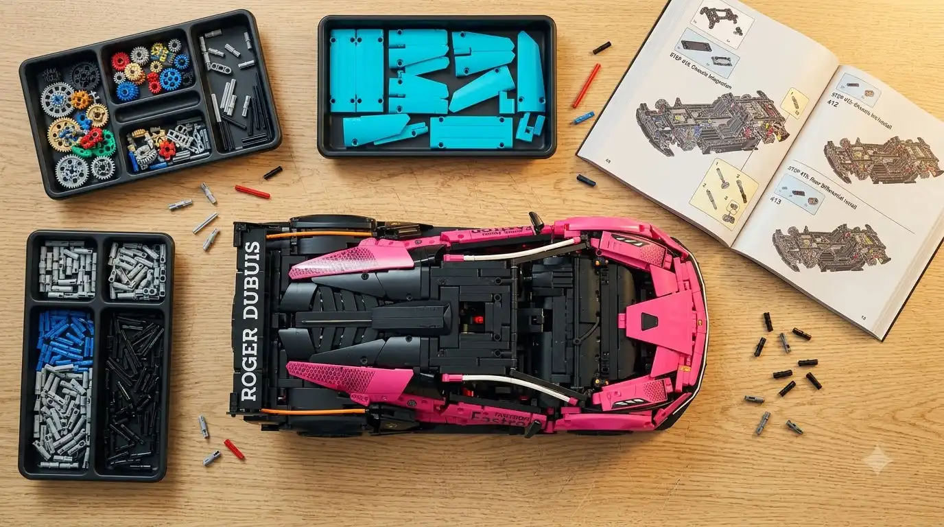 close up of BAV Brick Lamborghini Essenza SCV12 scissor doors and interior cockpit detail