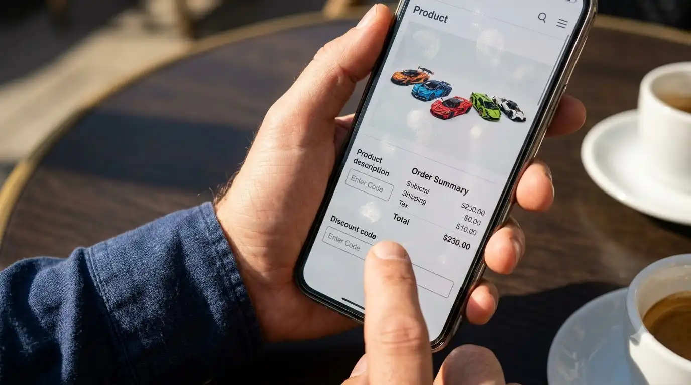 BAV Brick checkout page with discount code box beside the order summary