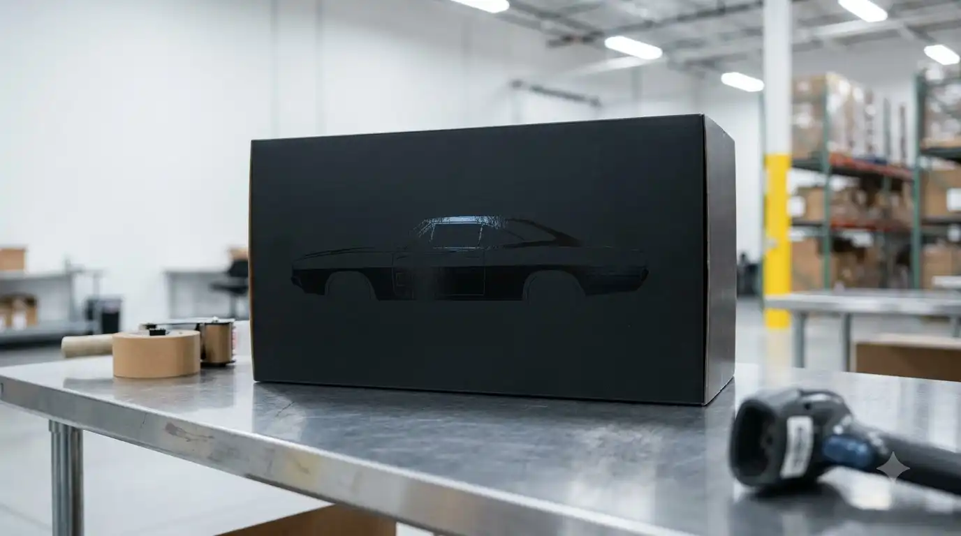 packaged BAV Brick Shelby GT500 box ready for tracked worldwide shipping