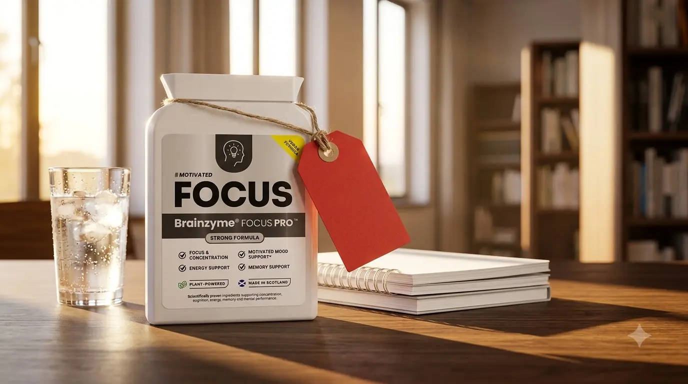 Brainzyme official website Back to Focus sale banner with discount percentage