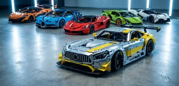 BAV BRICK Mercedes-AMG GT3 1:8 brick model in front three-quarter view