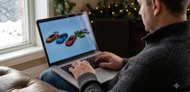 BAV Brick Black Friday shopper comparing 1:8 supercar kits online