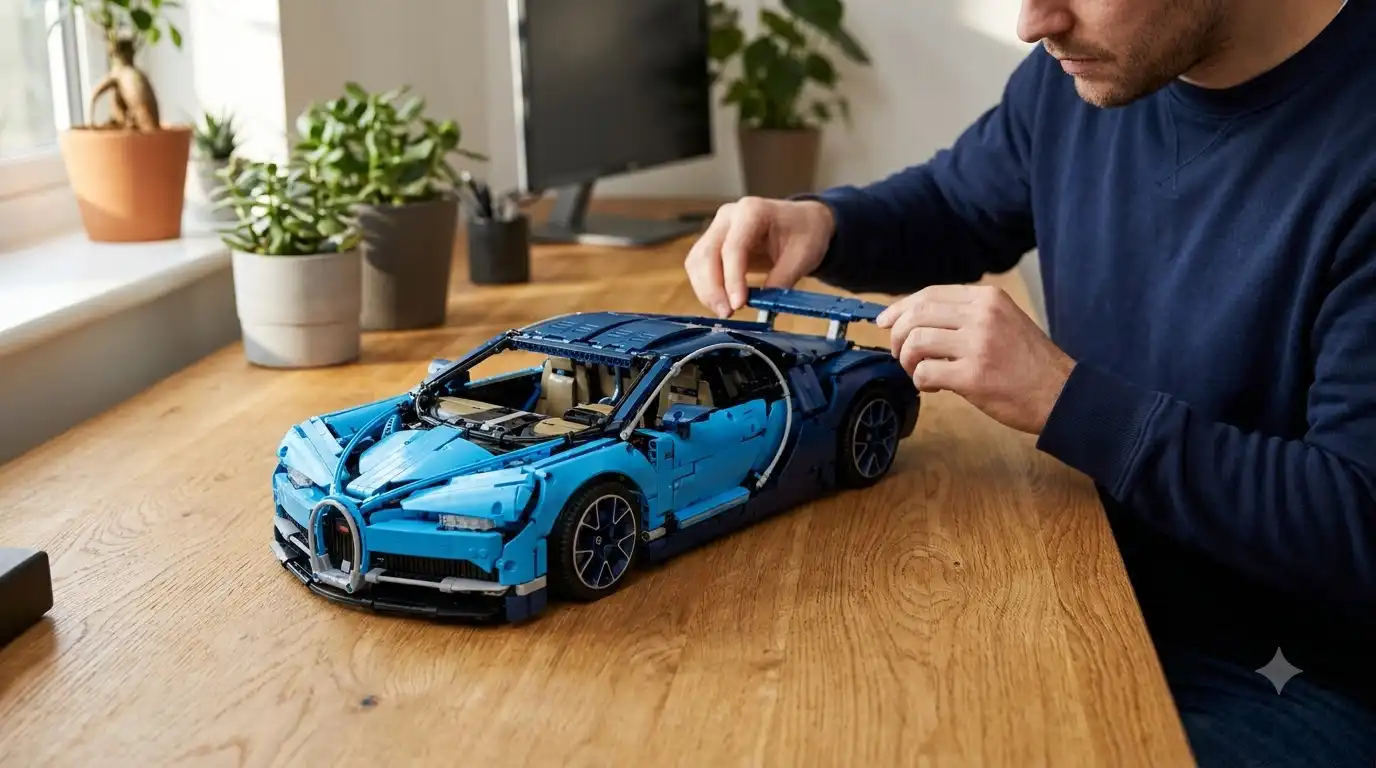 BAV BRICK gift for men: finished 1:14 supercar model on a desk