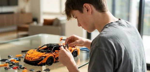 Is BAV Brick good for kids: teen building a 1:24 car model