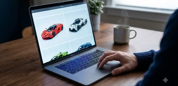 BAV BRICK new releases page showing Ferrari 499P and Mercedes-AMG GT3 sets