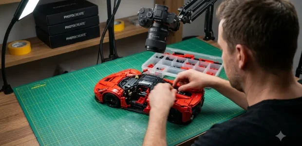 BAV Brick speed build time-lapse video showing a full supercar assembly