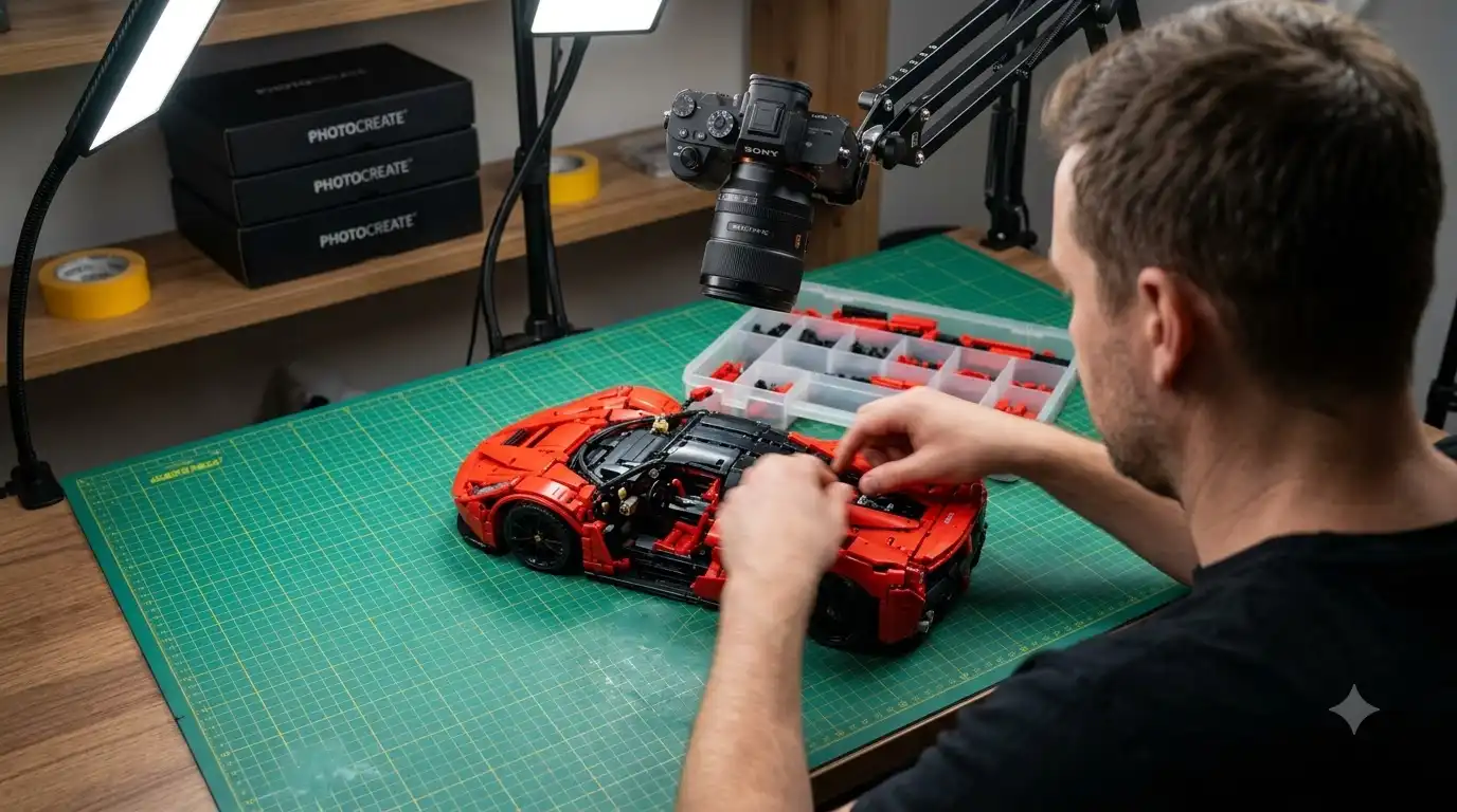 BAV Brick speed build time-lapse video showing a full supercar assembly