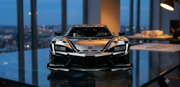 BAV Brick Devel Sixteen 1:8 scale hypercar building set, front view