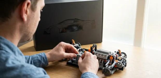 BAV Brick McLaren W1 brick model kit box art and build preview