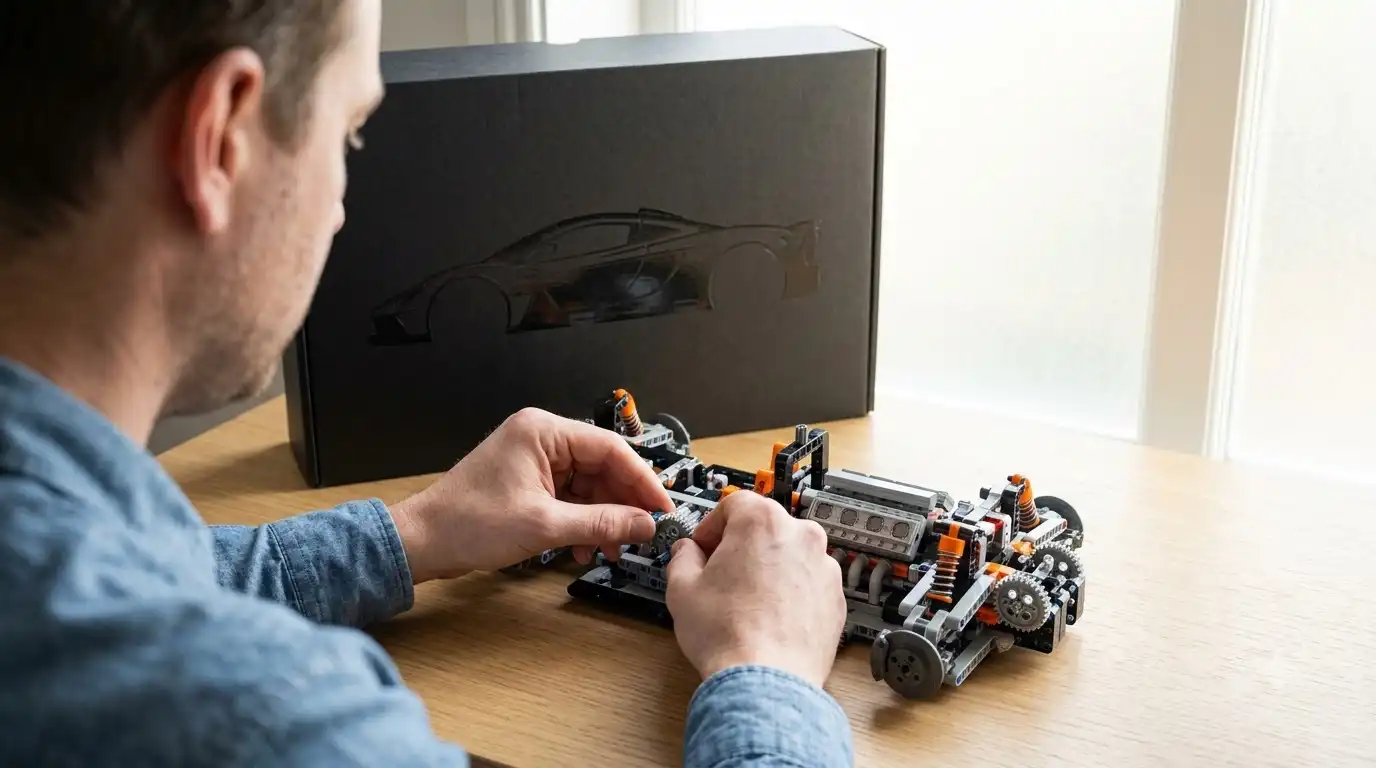 BAV Brick McLaren W1 brick model kit box art and build preview