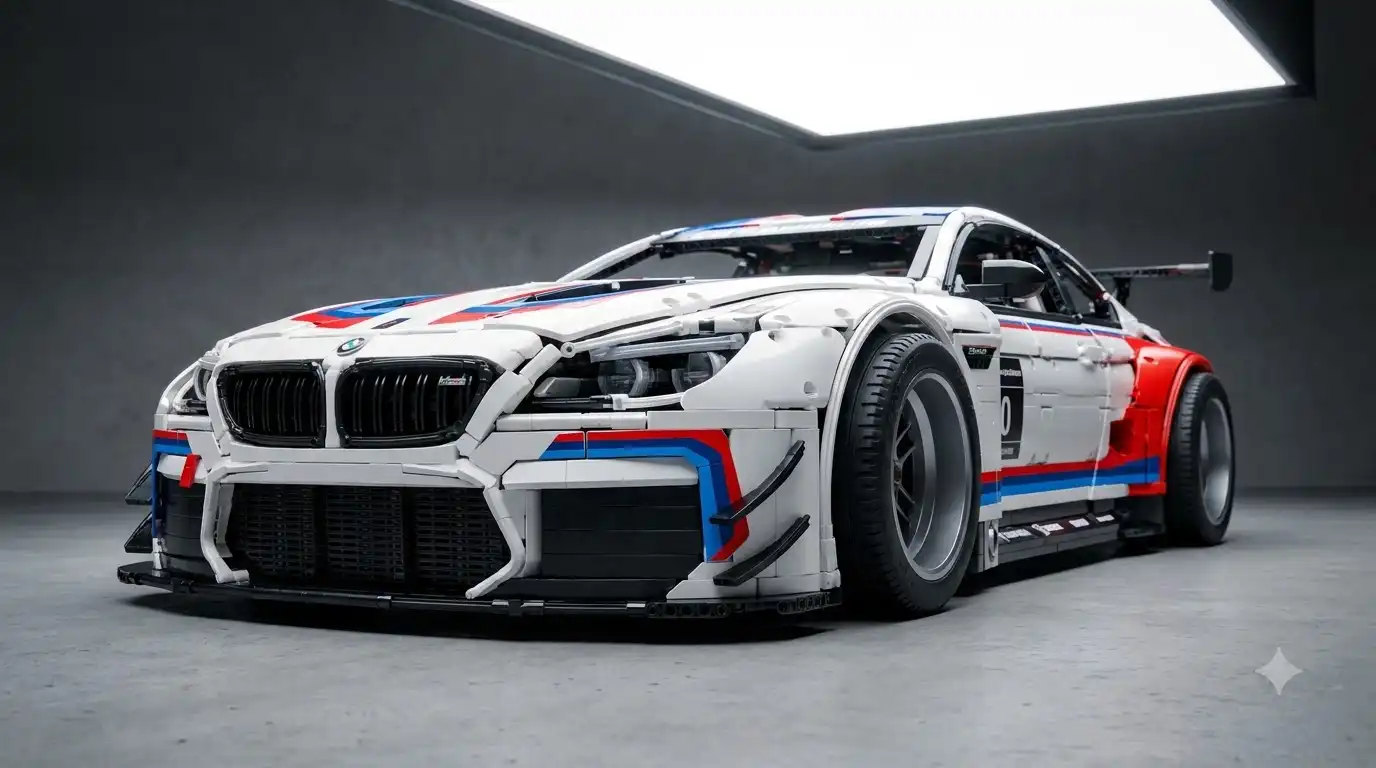 1:8 scale BAV BRICK BMW M4 GT3 brick model front three-quarter view
