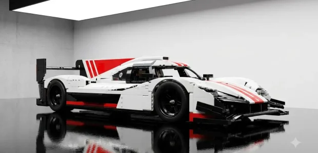 BAV Brick Porsche 963 racing car building set display