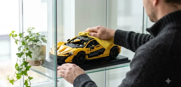 BAV Brick McLaren P1 1:8 scale supercar model on display stand