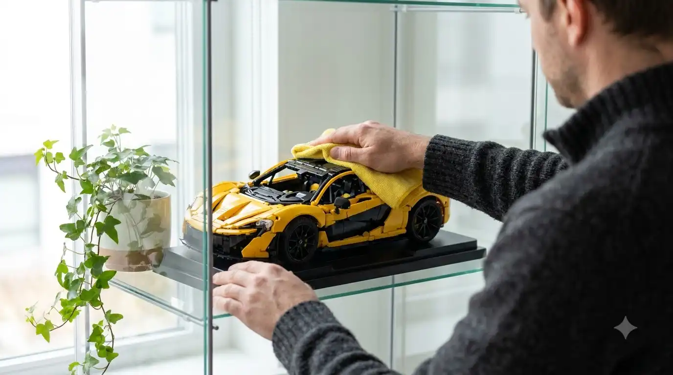BAV Brick McLaren P1 1:8 scale supercar model on display stand