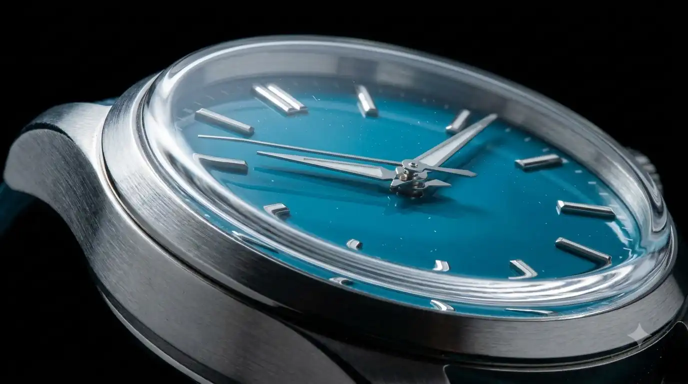 Aethelsohn Horizon Voyager Aqua Shard 40mm automatic with aqua enamel dial and box-domed sapphire crystal