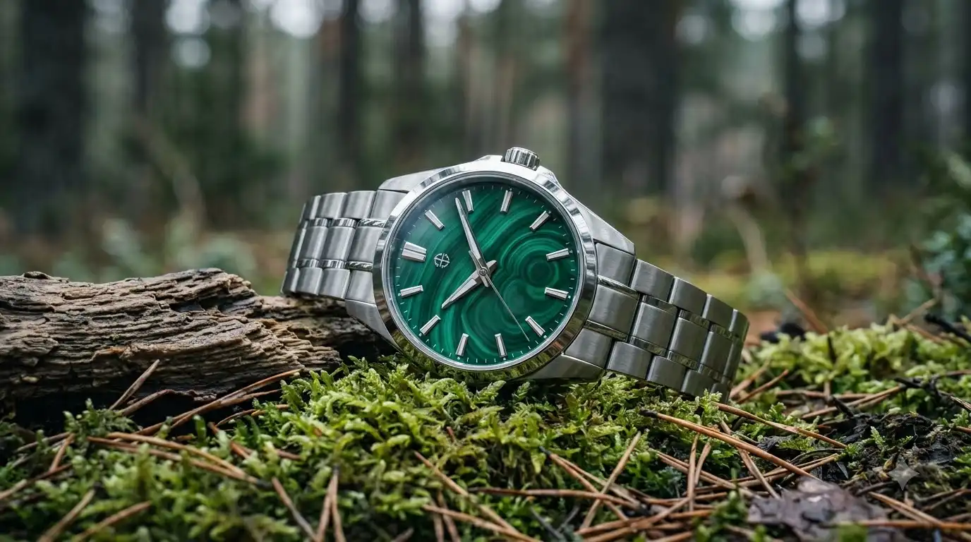 Aethelsohn Terra Nova quartz watch with natural stone dial